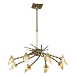 Luminosa Lighting Luminosa Flavia Telescopic Pendant Round 8 Light G9, Antique Brass - thumbnail 1