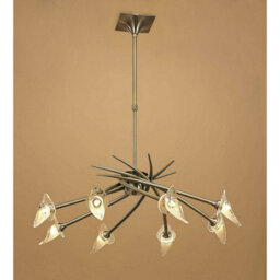 Luminosa Lighting Luminosa Flavia Telescopic Pendant Round 8 Light G9, Antique Brass - thumbnail 2