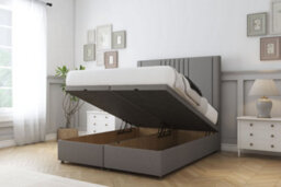 "Comfort Royal Pewter Dumfries Ottoman Bed Base With 54"" Floor Standing Headboard 4'6 Double" - thumbnail 2