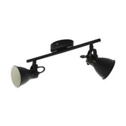 Modern Black Steel Flush Ceiling Light With Gu10 Bulbs - 2 Spot Design - thumbnail 1