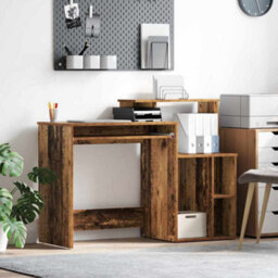 Berkfield Desk With Storage Old Wood 120.5X44X88.5 Cm Engineered Wood - thumbnail 1