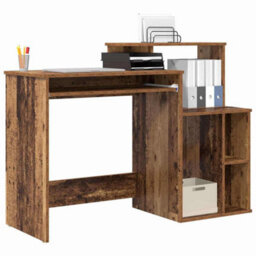 Berkfield Desk With Storage Old Wood 120.5X44X88.5 Cm Engineered Wood - thumbnail 3