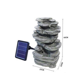 Living And Home Solar Powered Garden Water Fountain Outdoor Led Lighted Waterfall Fountain Rockery Decor 46Cm H - thumbnail 7