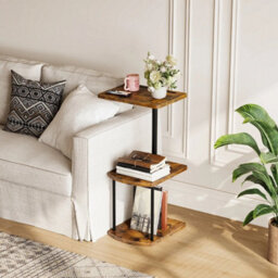 3-Tier Side Table Adjustable Height Sofa Table Bedside Table - thumbnail 3