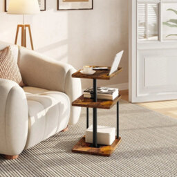 3-Tier Side Table Adjustable Height Sofa Table Bedside Table - thumbnail 2