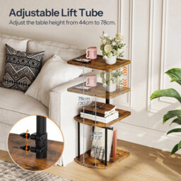 3-Tier Side Table Adjustable Height Sofa Table Bedside Table - thumbnail 5