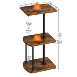 3-Tier Side Table Adjustable Height Sofa Table Bedside Table - thumbnail 4
