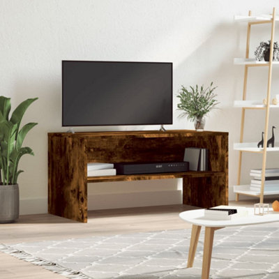 Walplus Tv Cabinet Smoked Oak 80X40X40 Cm Engineered Wood - image 1