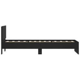 Berkfield Bed Frame Without Mattress With Headboard Black 90X200 Cm - thumbnail 6