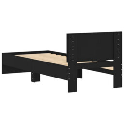 Berkfield Bed Frame Without Mattress With Headboard Black 90X200 Cm - thumbnail 7