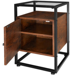 Tectake Bedside Table Dudley    - Industrial Wood Dark, Rustic - thumbnail 5