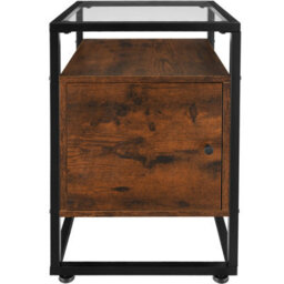 Tectake Bedside Table Dudley    - Industrial Wood Dark, Rustic - thumbnail 2