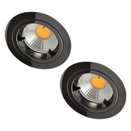Litecraft Pack Of 2 Black Chrome Modern Ip20 Fire Rated  Fixed Downlights - thumbnail 2