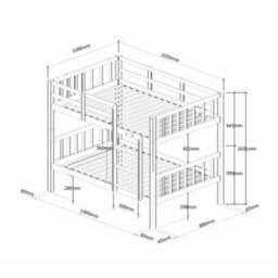 Reinforced Beds, 3Ft Kelling Bunk Bed,  Natural Oak Finish, Wooden Bunk Bed, Rubberwood, Solid Wooden Slats - thumbnail 3