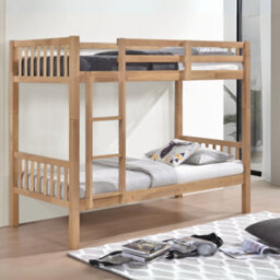 Reinforced Beds, 3Ft Kelling Bunk Bed,  Natural Oak Finish, Wooden Bunk Bed, Rubberwood, Solid Wooden Slats - thumbnail 4