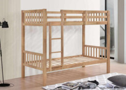 Reinforced Beds, 3Ft Kelling Bunk Bed,  Natural Oak Finish, Wooden Bunk Bed, Rubberwood, Solid Wooden Slats - thumbnail 5