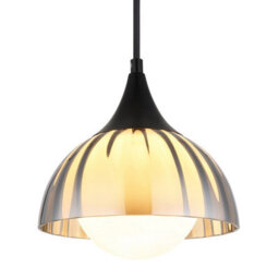 Luminosa Lighting Luminosa Eva Dome Pendant Ceiling Light Matt Black Smoke Glass Shade 1X G9 - thumbnail 3