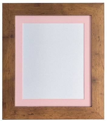 Frames By Post Metro Vintage Wood Frame With Pink Mount 50 X 70Cm Image Size A2 - image 1