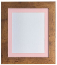 Frames By Post Metro Vintage Wood Frame With Pink Mount 50 X 70Cm Image Size A2