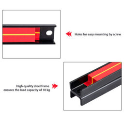 Costway Set Of 3 Magnetic Tool Strip Holder Garage Rail Wall Mounted Bits Storage Rack - thumbnail 8