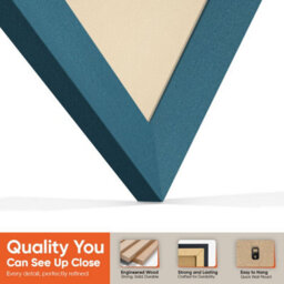 "16X16"" Navy Blue Sleek Vinyl Record Frame With Ivory Mount For 12 Inch Lp Disc - Ak Frames" - thumbnail 3