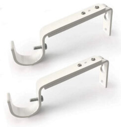 Homeelabador 2X Extendable Curtain Pole Brackets White Colour To Fit 28mm Diameter Curtain Poles