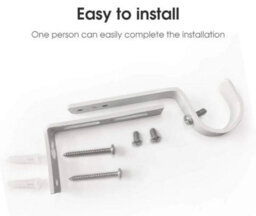 Homeelabador 2X Extendable Curtain Pole Brackets White Colour To Fit 28mm Diameter Curtain Poles - thumbnail 2