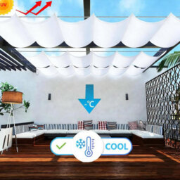 White 100X300 Shade Sail Retractable With Eyelets - thumbnail 2