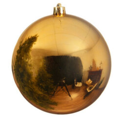 Lumineo Black Christmas Led Ball Light Classic Warm Metal Ball With Gold Bauble 28Cm - thumbnail 5
