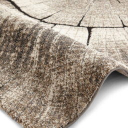 Beige Funky Modern Easy To Clean Abstract Rug For Dining Room-120Cm X 170Cm - thumbnail 2