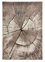 Beige Funky Modern Easy To Clean Abstract Rug For Dining Room-120Cm X 170Cm - thumbnail 8