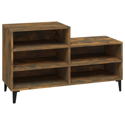Berkfield Industrial Shoe Cabinet Smoked Oak 102X36X60 Cm Engineered Wood - image 1