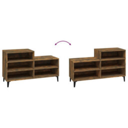 Berkfield Industrial Shoe Cabinet Smoked Oak 102X36X60 Cm Engineered Wood - thumbnail 5