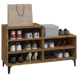 Berkfield Industrial Shoe Cabinet Smoked Oak 102X36X60 Cm Engineered Wood - thumbnail 7