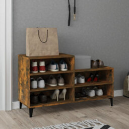 Berkfield Industrial Shoe Cabinet Smoked Oak 102X36X60 Cm Engineered Wood - thumbnail 2