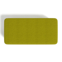 Living And Home Tofu-Shaped Green Linen Upholstered Footstool Footrest With Solid Wooden Legs W 570 X D 280 X H 257 mm - thumbnail 3