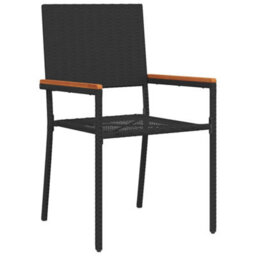 Berkfield Modern Garden Dining Set 5 Pcs Black Poly Rattan - thumbnail 6