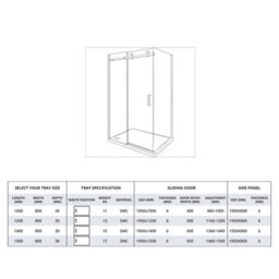 Homestylestore Black Reversible Corner Frameless Sliding Door Shower Enclosure With Light Grey Slate Effect Tray 1400 X 800mm - thumbnail 4
