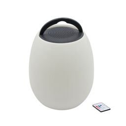 Grey & White Battery-Powered Rgb & Cool White Led Outdoor Lantern Speaker Light - thumbnail 2
