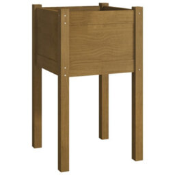 Berkfield Durable Garden Planters 2 Pcs Honey Brown 40X40X70 Cm Solid Pinewood - thumbnail 4
