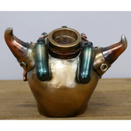 Gifts Direct 2 U Steampunk Skull Horn Resin Ornament - thumbnail 4