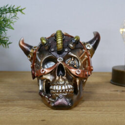 Gifts Direct 2 U Steampunk Skull Horn Resin Ornament - thumbnail 2