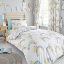 Rainbow And Sunshine Single Duvet Cover And Pillowcase Set - thumbnail 2