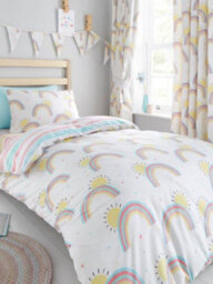 Rainbow And Sunshine Single Duvet Cover And Pillowcase Set - thumbnail 1