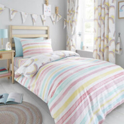Rainbow And Sunshine Single Duvet Cover And Pillowcase Set - thumbnail 3