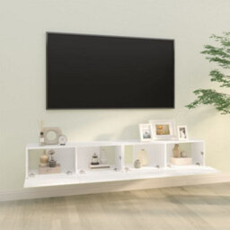 Berkfield Wall Tv Cabinets 2 Pcs White 100X30X30 Cm Engineered Wood - thumbnail 3