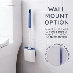 Cuqoo Silicone Toilet Brush And Holder Set Antibacterial Loo Brush With Flexible Rubber Bristles Hygienic Bathroom Cleaning Access - thumbnail 5