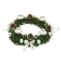 Globrite Christmas Advent Wreath 12 Inch - Candle Holder With Ornament Balls - Decorative Centrepiece For Table & Home Décor - thumbnail 6