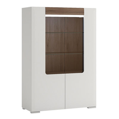 Furniture To Go Toronto Low Glazed 2 Door Display Cabinet With Internal Shelves (Inc. Plexi Lighting) - image 1