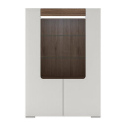 Furniture To Go Toronto Low Glazed 2 Door Display Cabinet With Internal Shelves (Inc. Plexi Lighting) - thumbnail 3